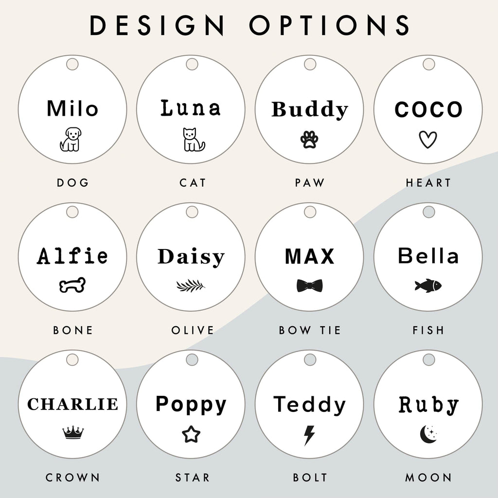 Custom Engraved Stainless Steel Dog Name Tag with ID