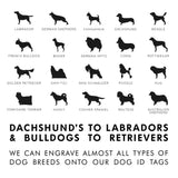 Custom Gold Brass Dog Name Tag with Breed Silhouette The Stately Hound