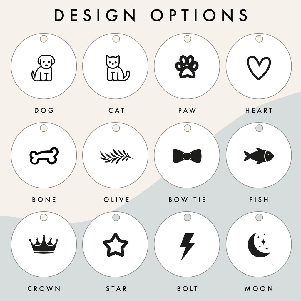 Custom Silver Stainless Steel Dog Tag – Personalised with Your Choice of Symbol