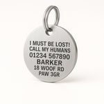 Custom Engraved Stainless Steel Dog Name Tag with ID The Stately Hound