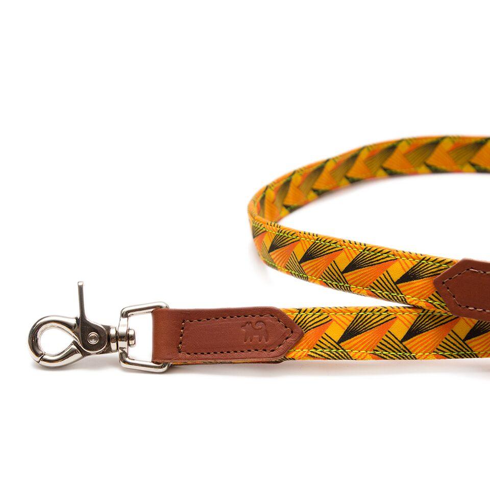 Hiro + Wolf Fireworks Dog Lead, Leather Detail 100 cm