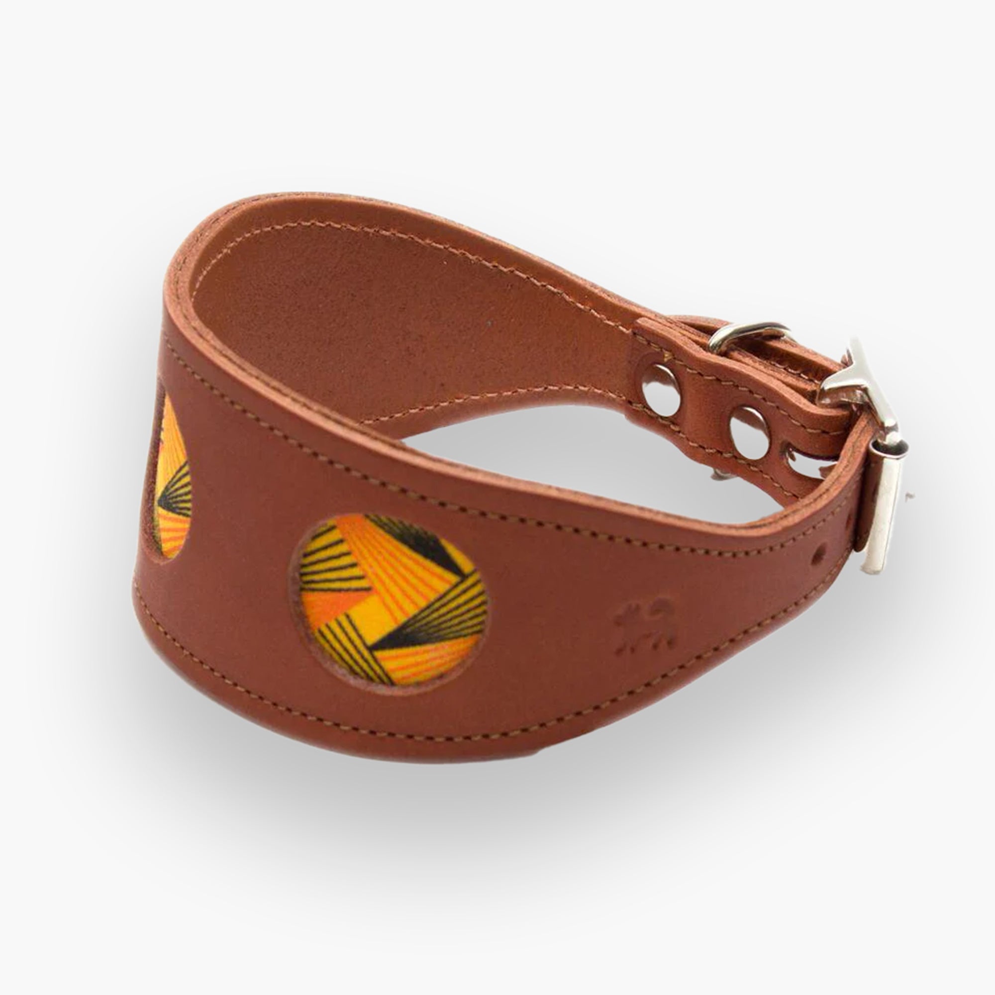 Fireworks Leather Whippet & Greyhound Fishtail Collar