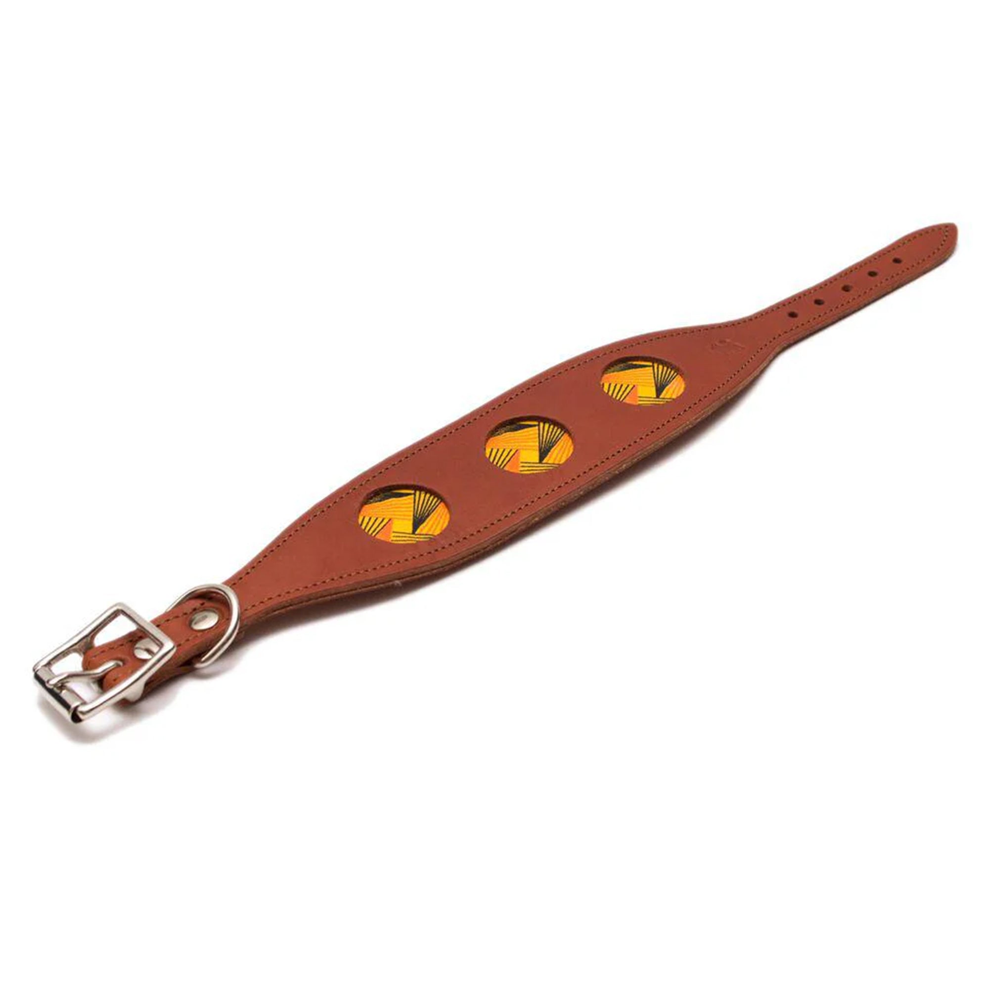 Fireworks Leather Whippet & Greyhound Fishtail Collar