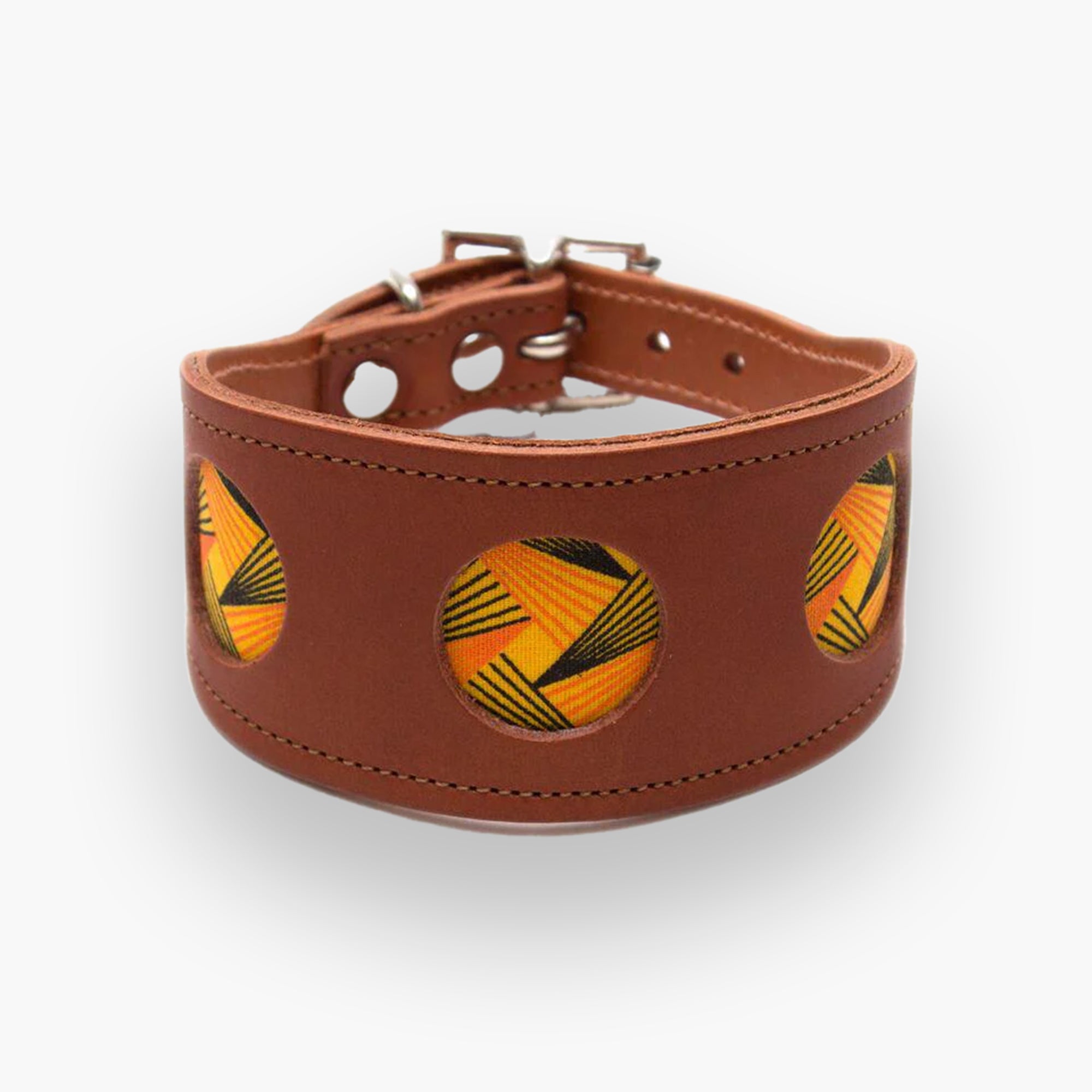 Fireworks Leather Whippet & Greyhound Fishtail Collar