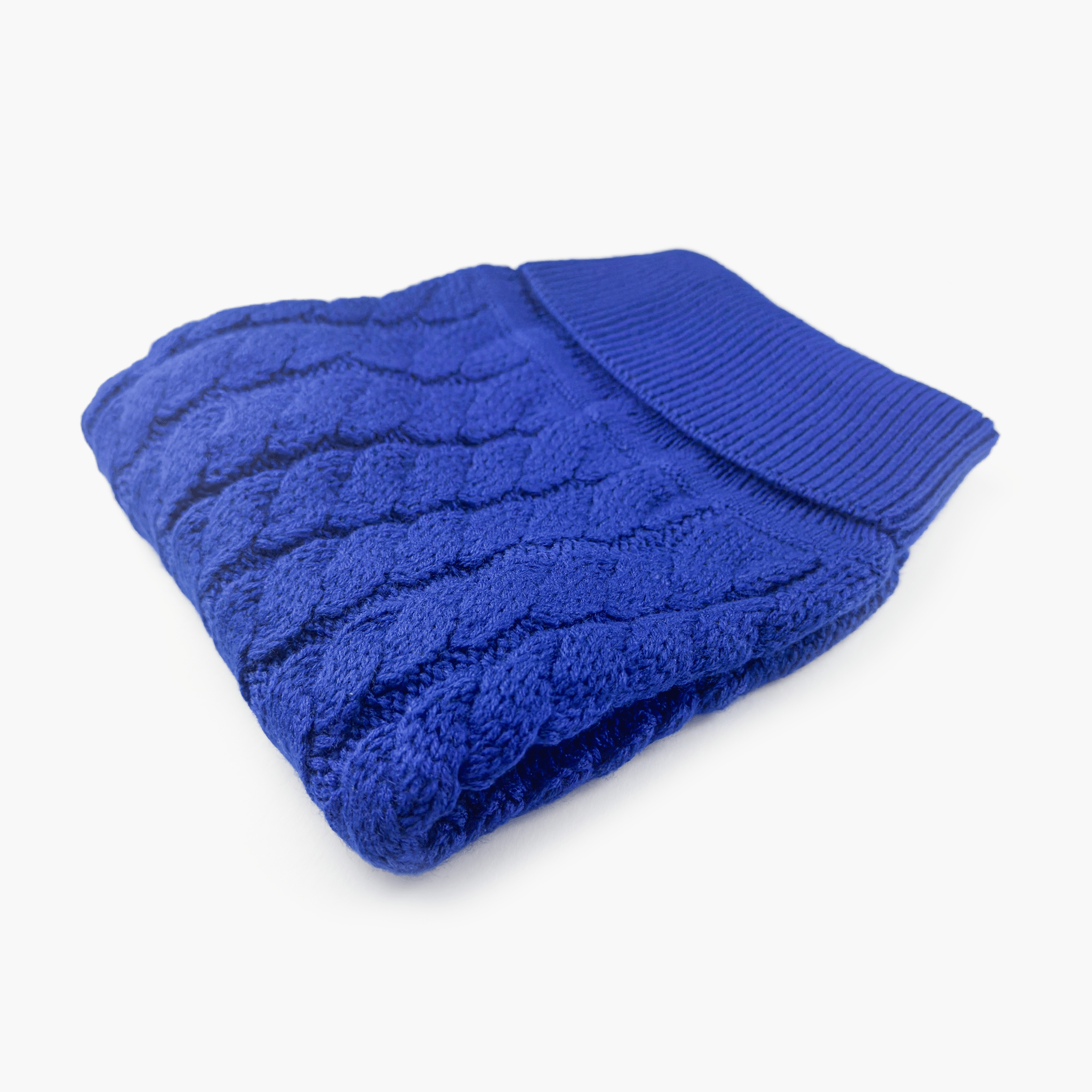 Cable-knit woven Dog Jumper in Royal Blue - The Rascal The Stately Hound