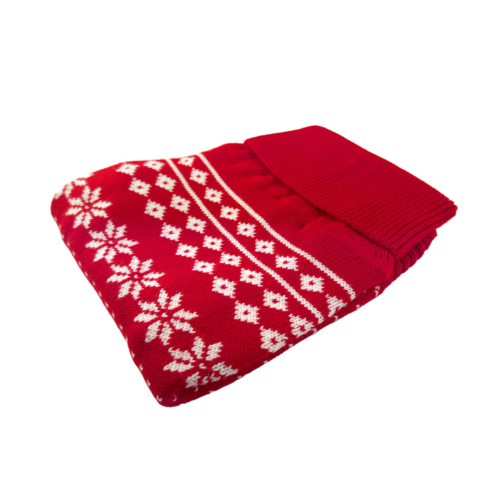 Red and White Fair Isle Christmas Dog Jumper The Stately Hound