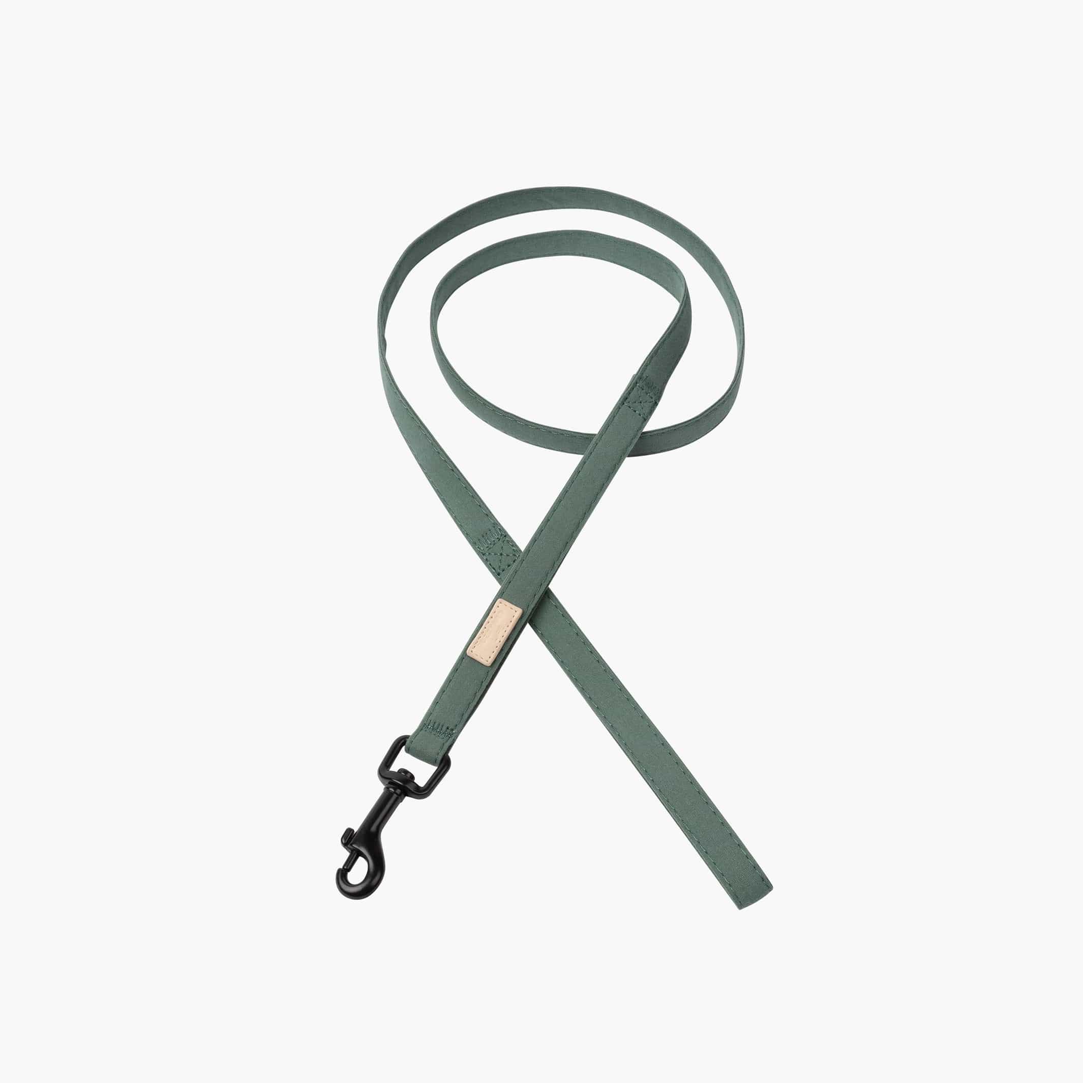 FuzzYard Green High-Quality Cotton Dog Lead with 360-Degree Rotating Clasp