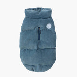 FuzzYard Washed Blue Mosman Corduroy Dog Puffer Jacket | Warmth Meets Style The Stately Hound