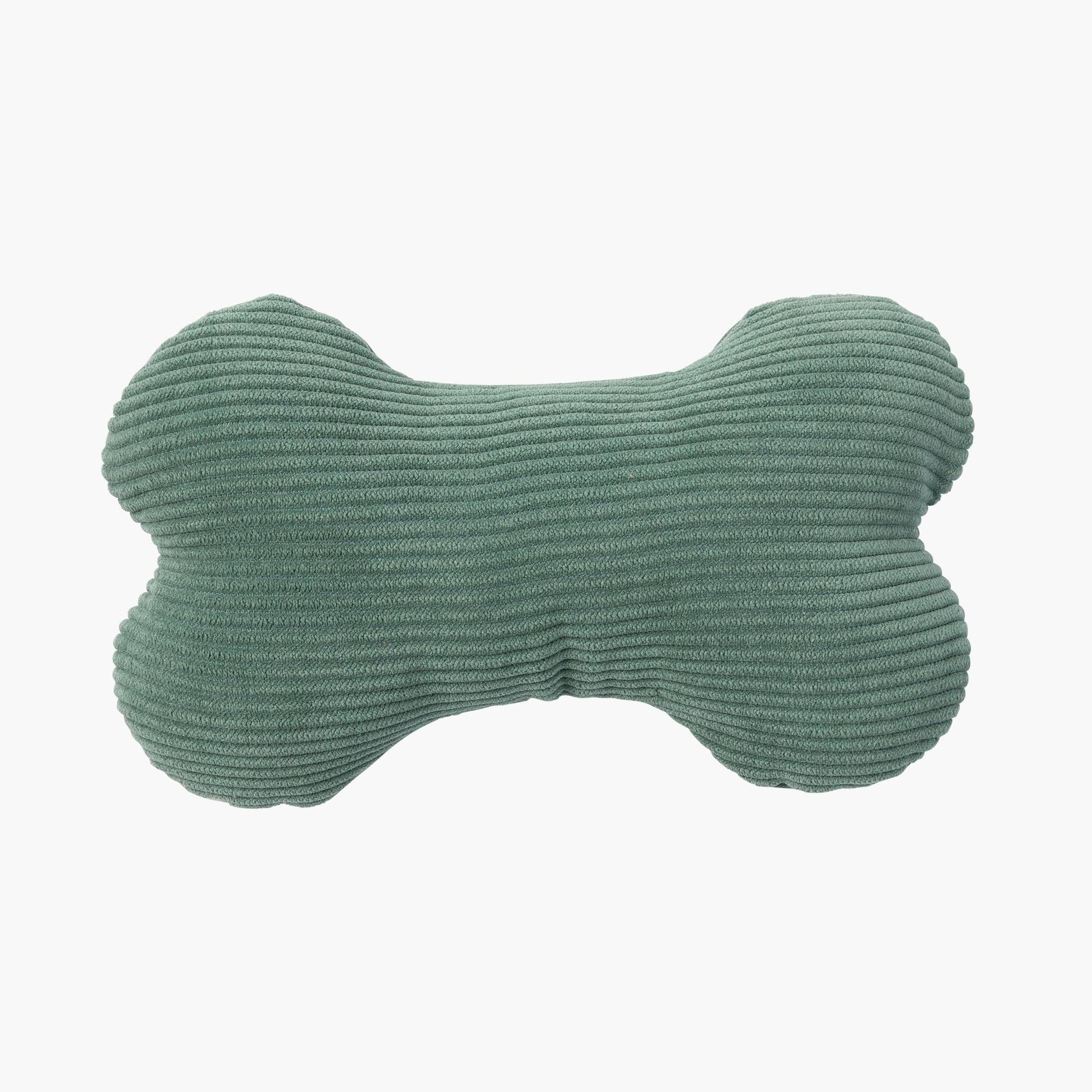 Green Corduroy & Cotton Plush Bone Dog Toy – Soft, Durable & Fun The Stately Hound