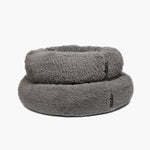Grey Round Donut Calming Dog Bed | Secure Comfort for Peaceful Sleep The Stately Hound