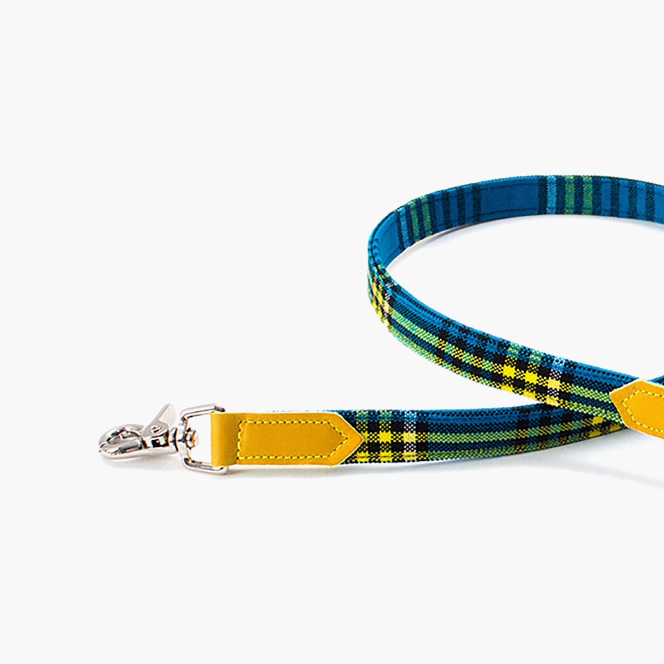Hiro + Wolf Shuka Blue Dog Lead, Handmade Classic Leash 100 cm