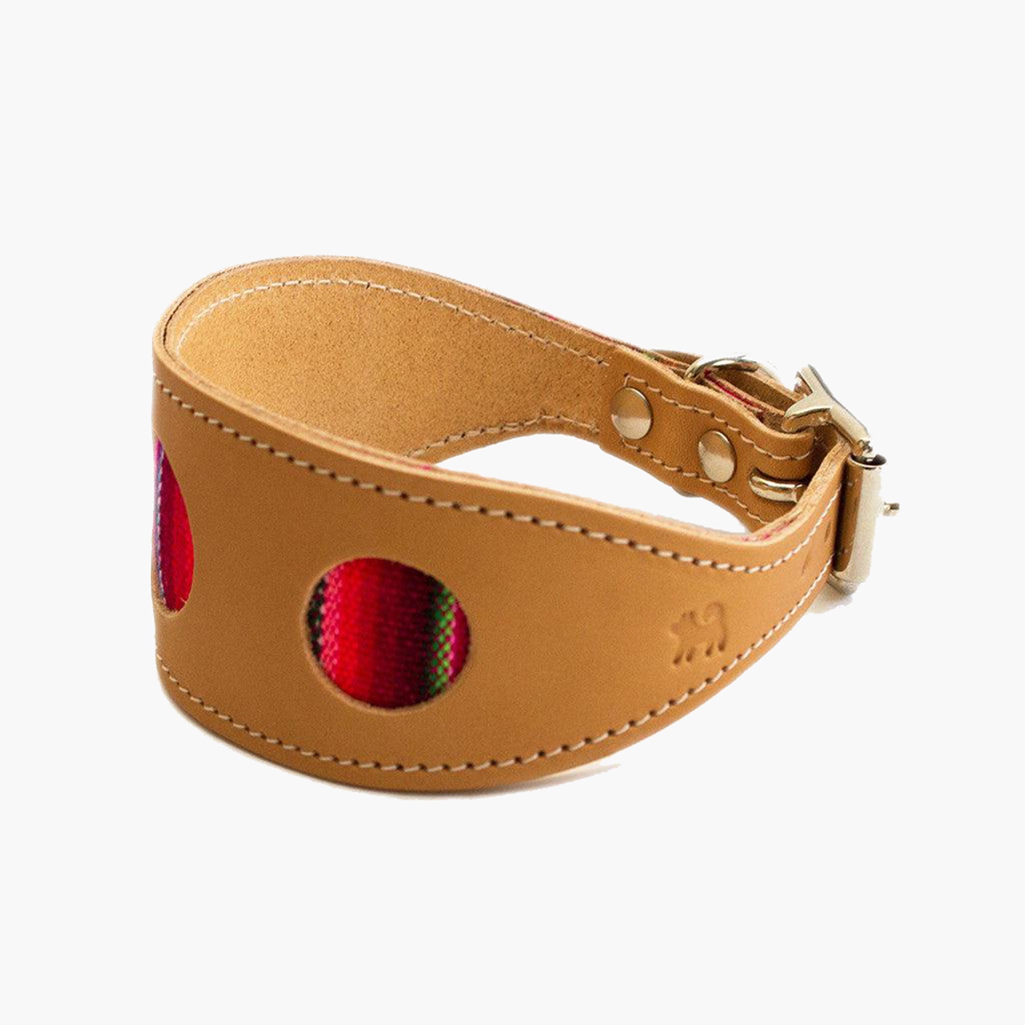 Inca Pink Leather Whippet & Greyhound Fishtail Collar