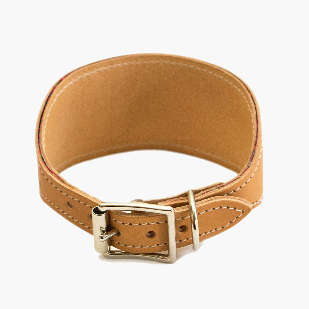 Inca Pink Leather Whippet & Greyhound Fishtail Collar