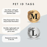 Custom Pet Tag Gold Brass Leaf Design The Stately Hound