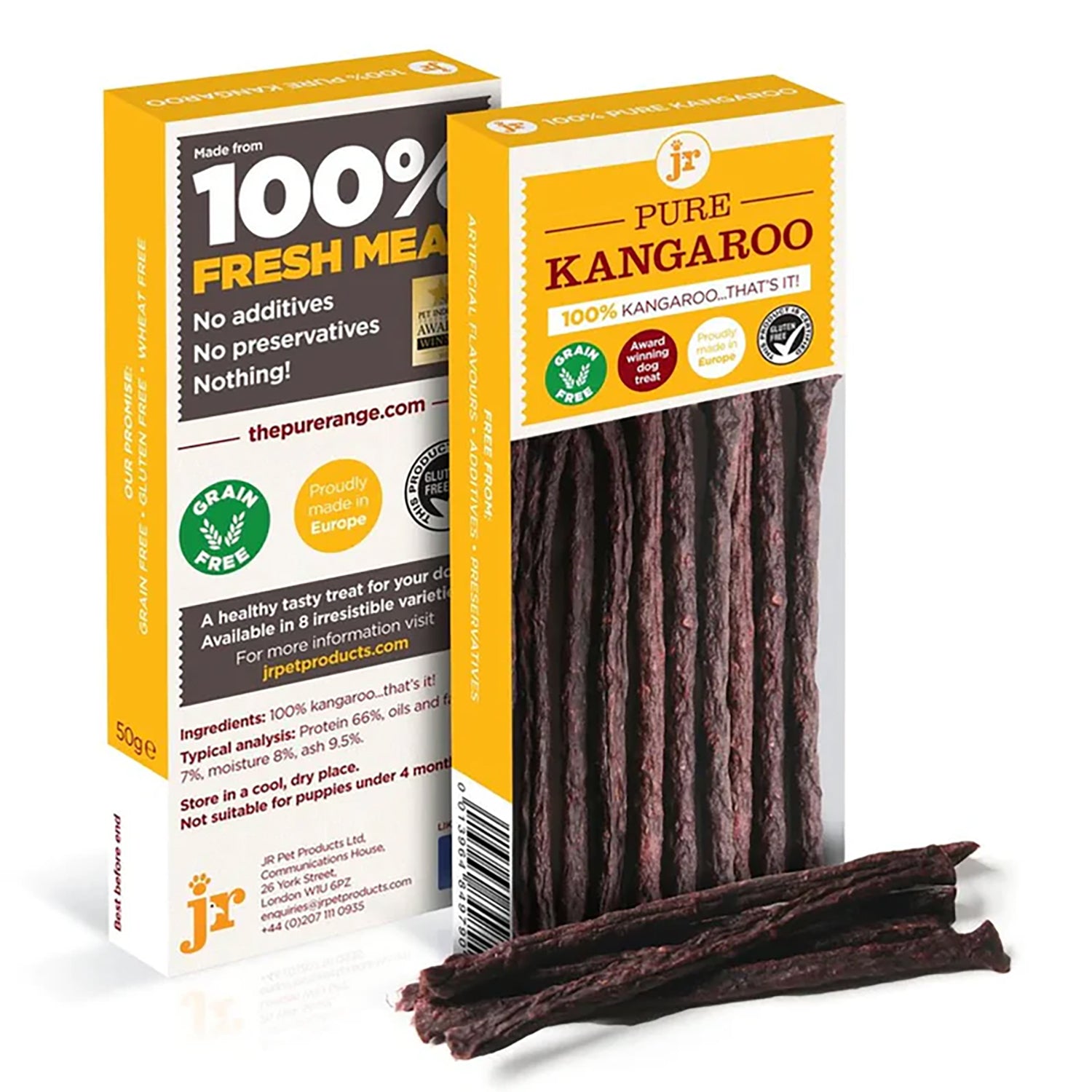 JR Pet Pure Kangaroo Sticks – Hypoallergenic, Natural Dog Treats