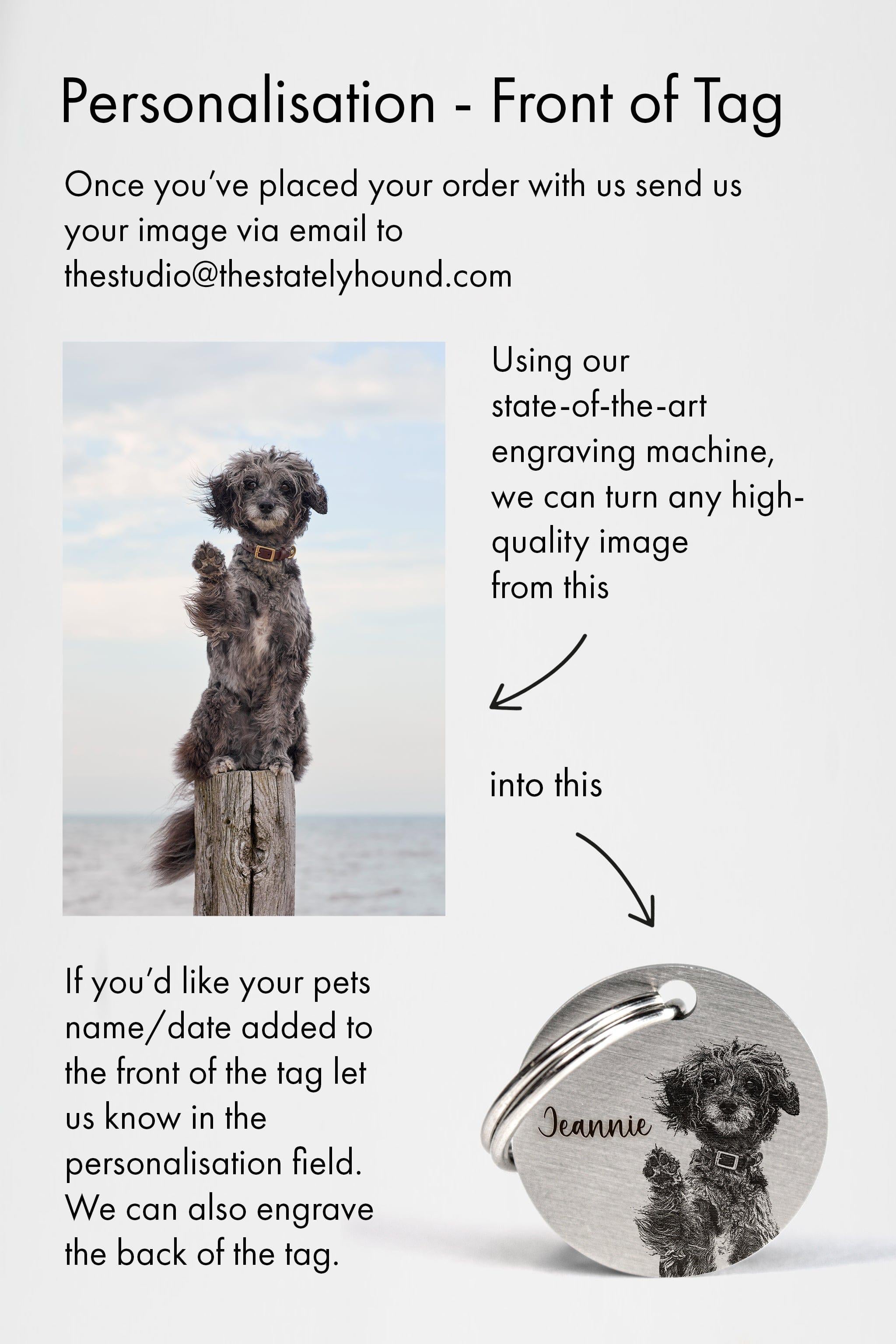 Keepsake Dog Keyring with Custom Photo and Engraved Name - A Timeless Tribute to Your Beloved Pet The Stately Hound