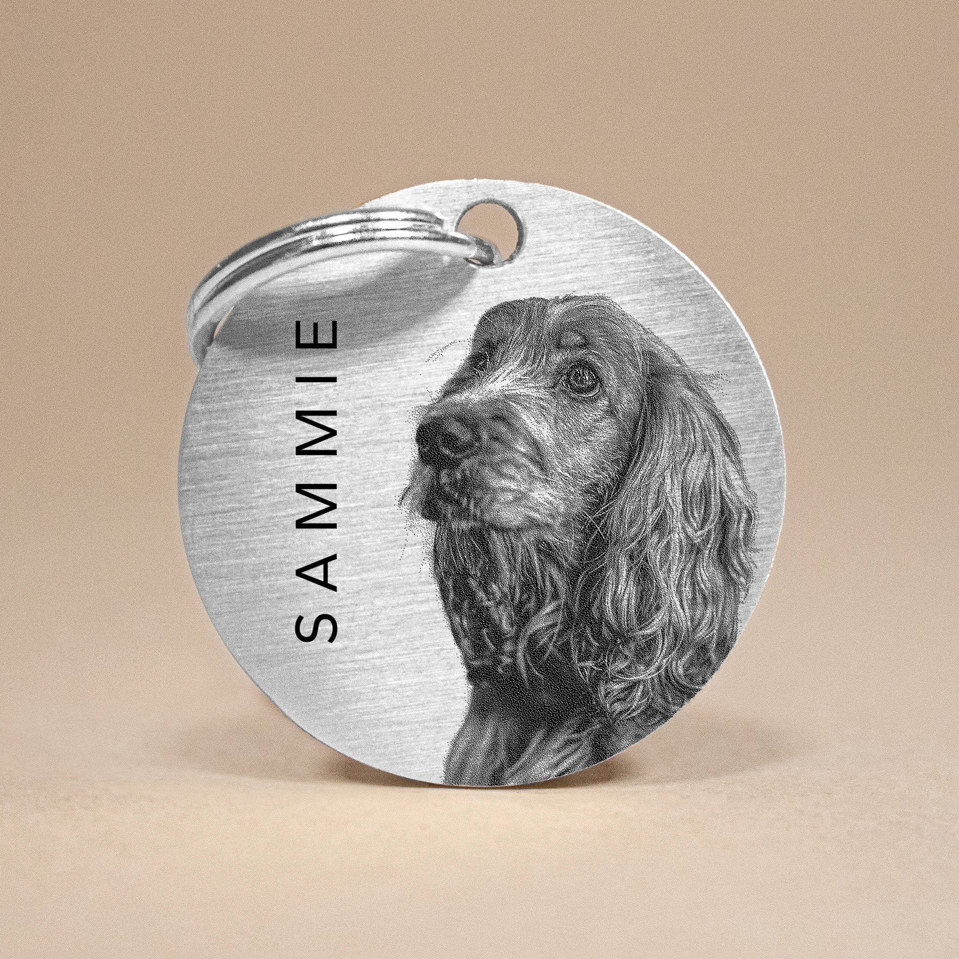 Personalized Engraved Pet Portrait Keychain With Name, Custom Photo Dog Cat Leather Keyring, Pet Memorial Accessories, Gift For Pet Lovers/Owners