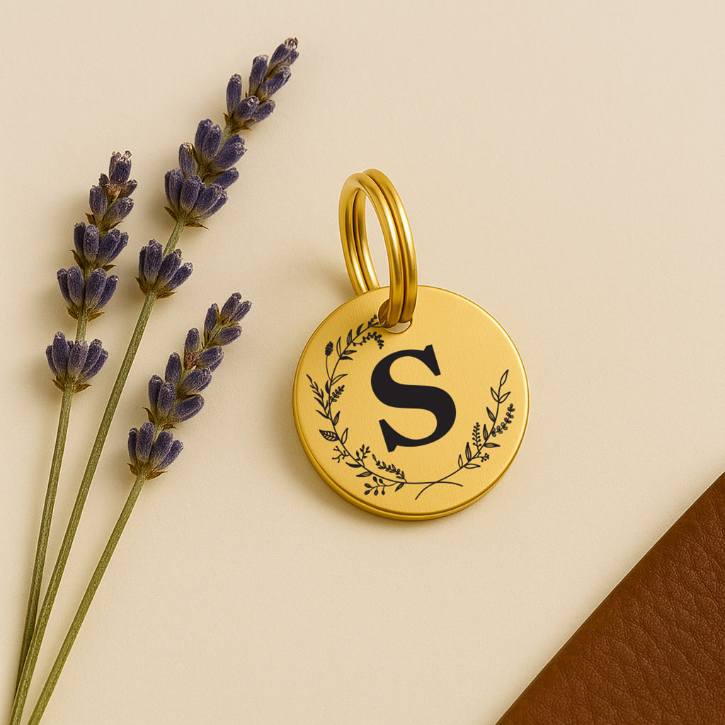Luxury Monogrammed Brass Dog Name Tag – Stylish, Durable, and Personalised