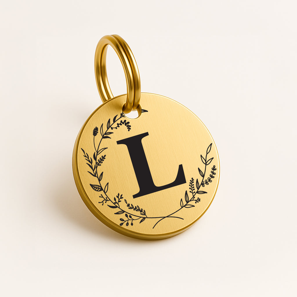 Luxury Monogrammed Brass Dog Name Tag – Stylish, Durable, and Personalised