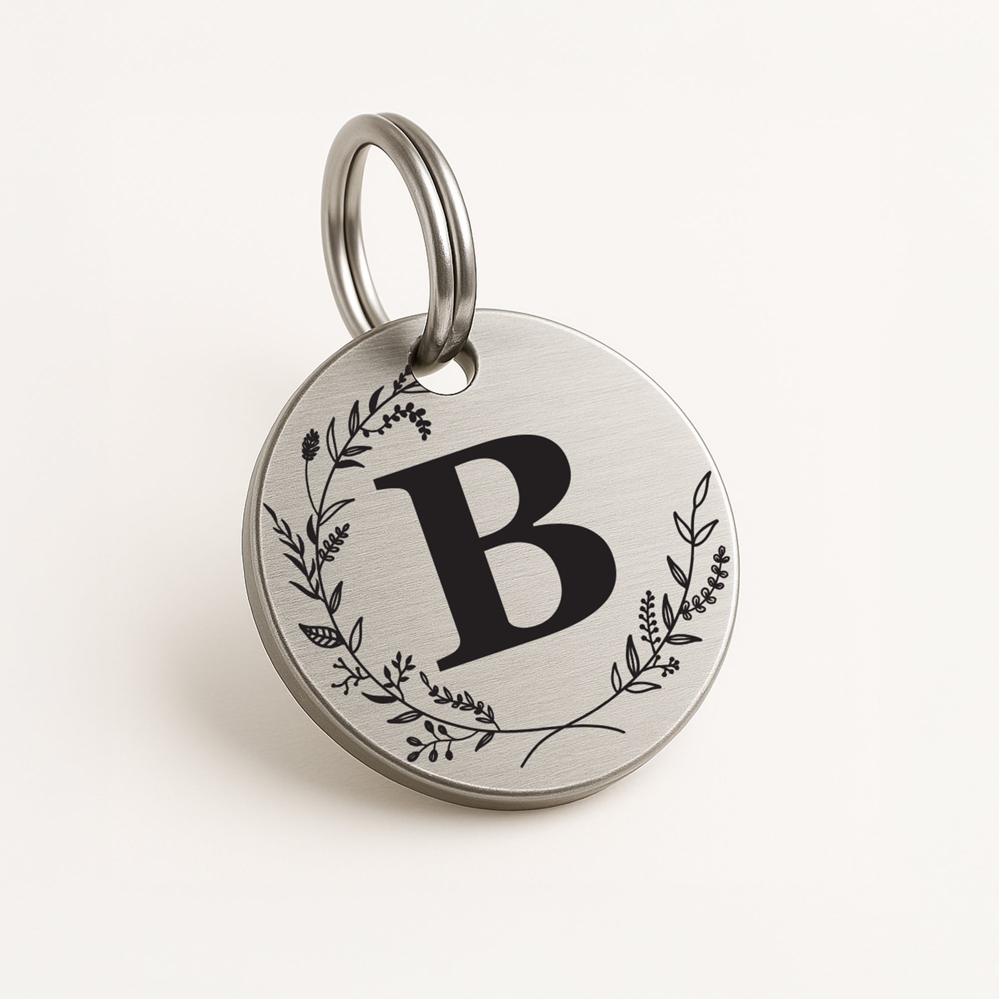 Luxury Silver Stainless Steel Dog Name Tag – Monogrammed, Durable, and Personalised