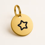 No-Name Gold Brass Dog Tag with Icon Engraving & Custom Contact Info The Stately Hound