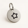 No-Name Silver Stainless Steel Dog Tag with Star Engraving & Custom Contact Info