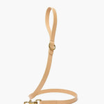 Nude Leather Dog Lead with Gold Hardware The Stately Hound