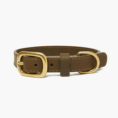 Olive Green Leather Dog Collar – Comfortable for Everyday Use The Stately Hound