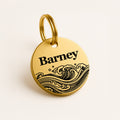 Personalised Brass Pet Tag with Ocean Waves Design