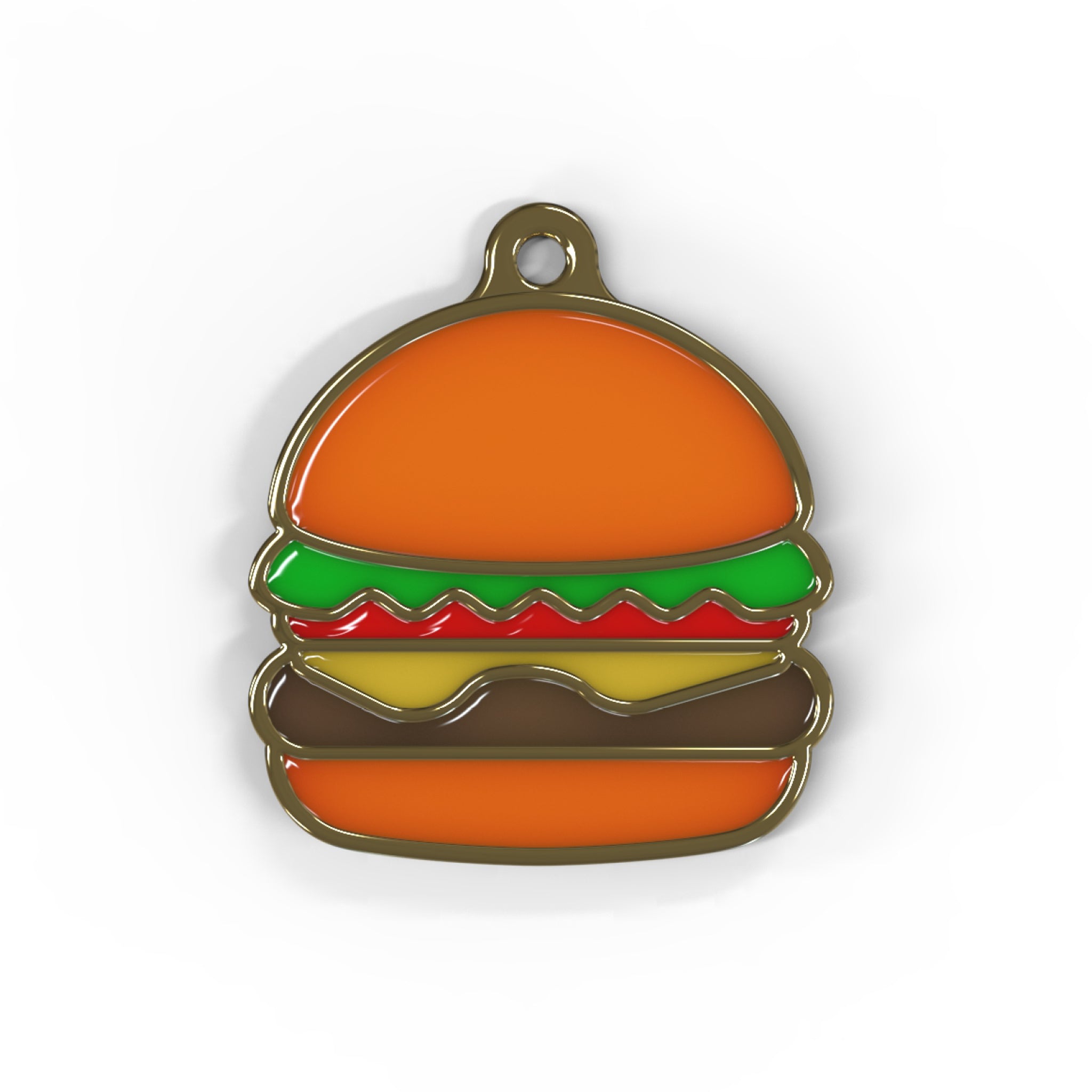 Personalised Dog Name Tag – Stylish, Safe & Fun Burger Design The Stately Hound