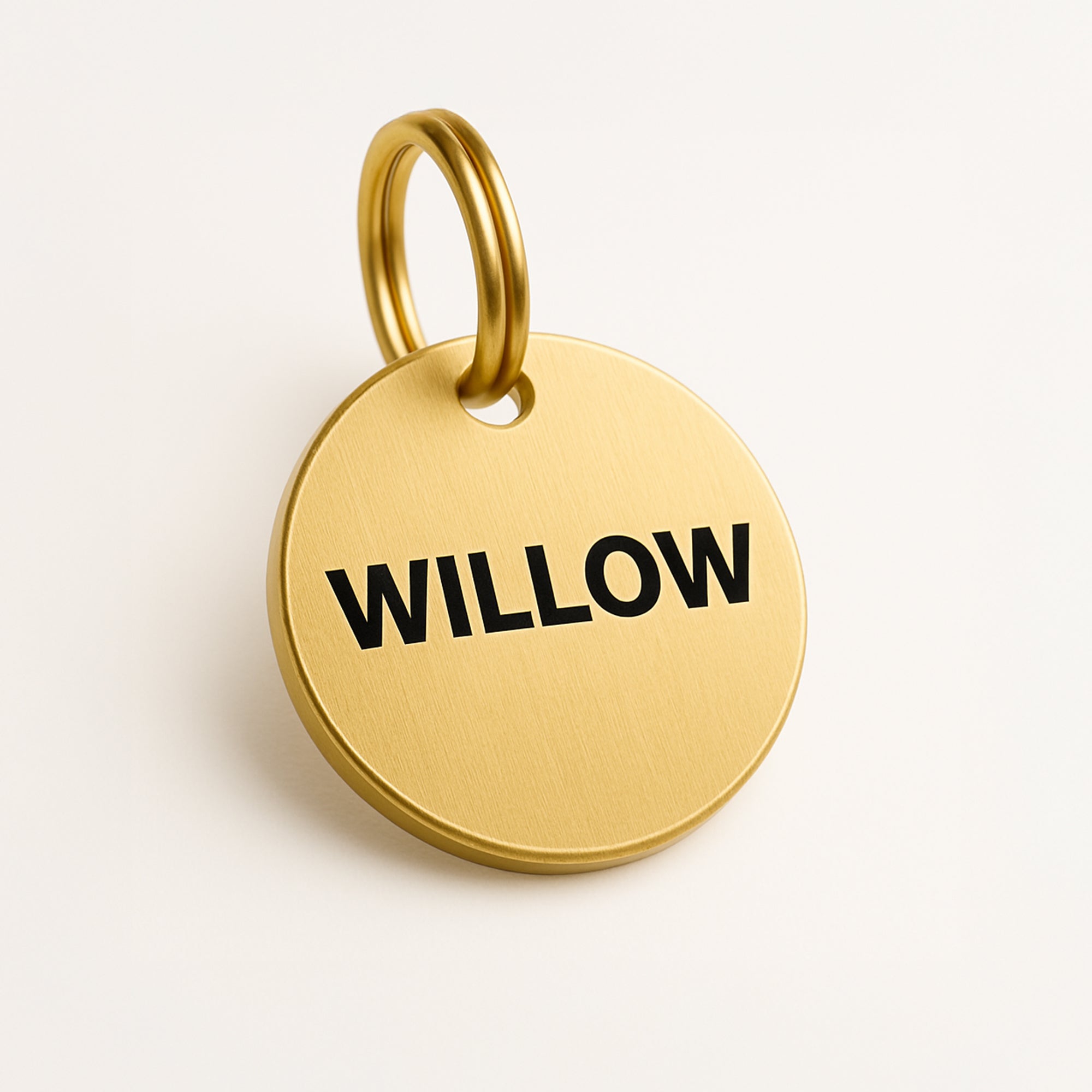 Personalised Gold ID Dog Name Tag Engraved in Brass