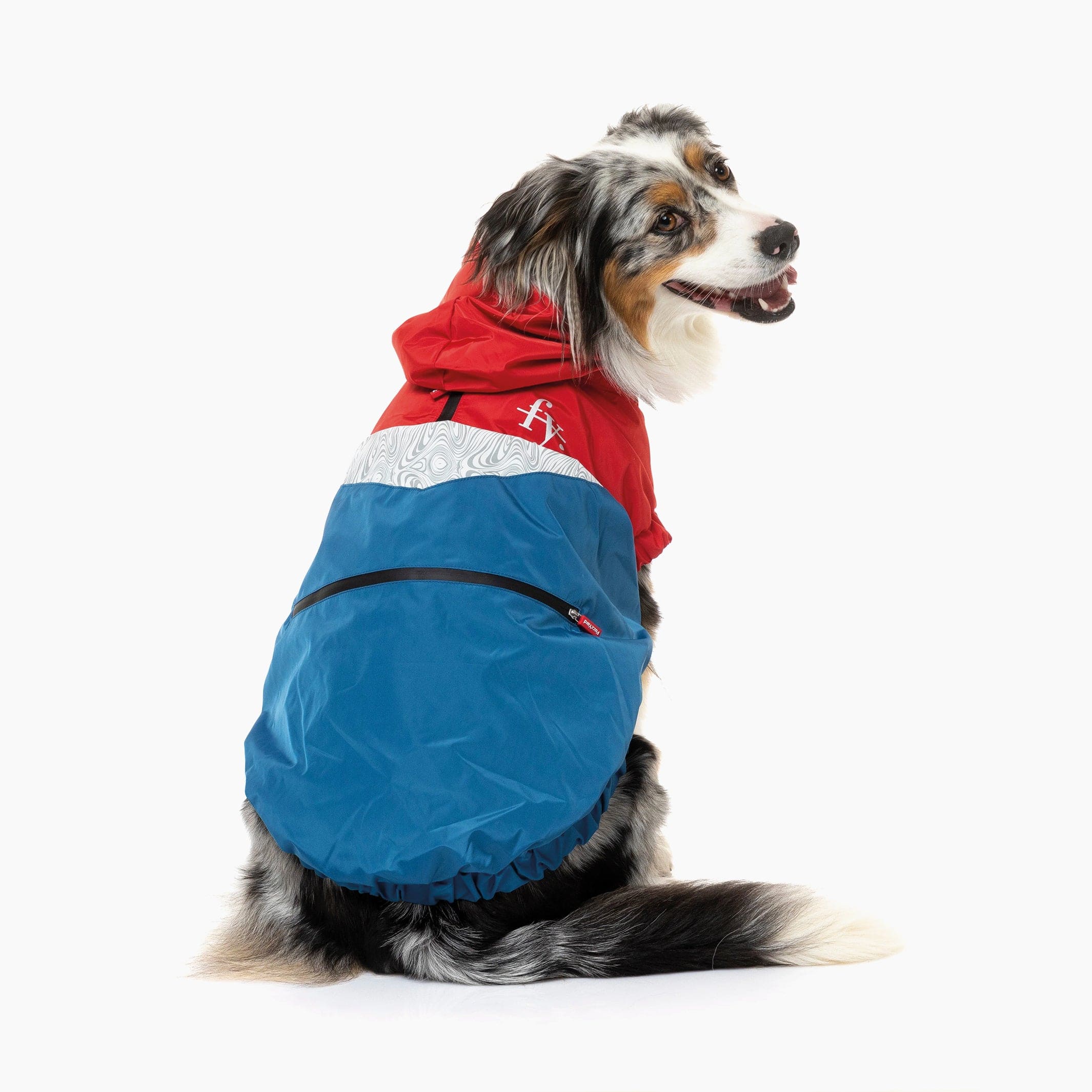 The Seattle Dog Water Resistant Raincoat in Red and Blue The Stately Hound