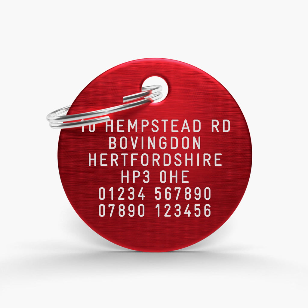 Red Engraved Aluminium Pet Tag: A Stylish and Safe Choice for Your Dog or Cat
