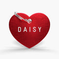 Red Engraved Pet Tag - Heart Shaped Aluminium ID for Pets