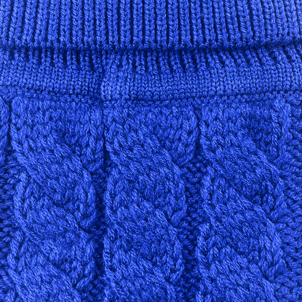 Royal Blue Cable-Knit Dog Jumper | Winter Warmth & Style for Your Dog