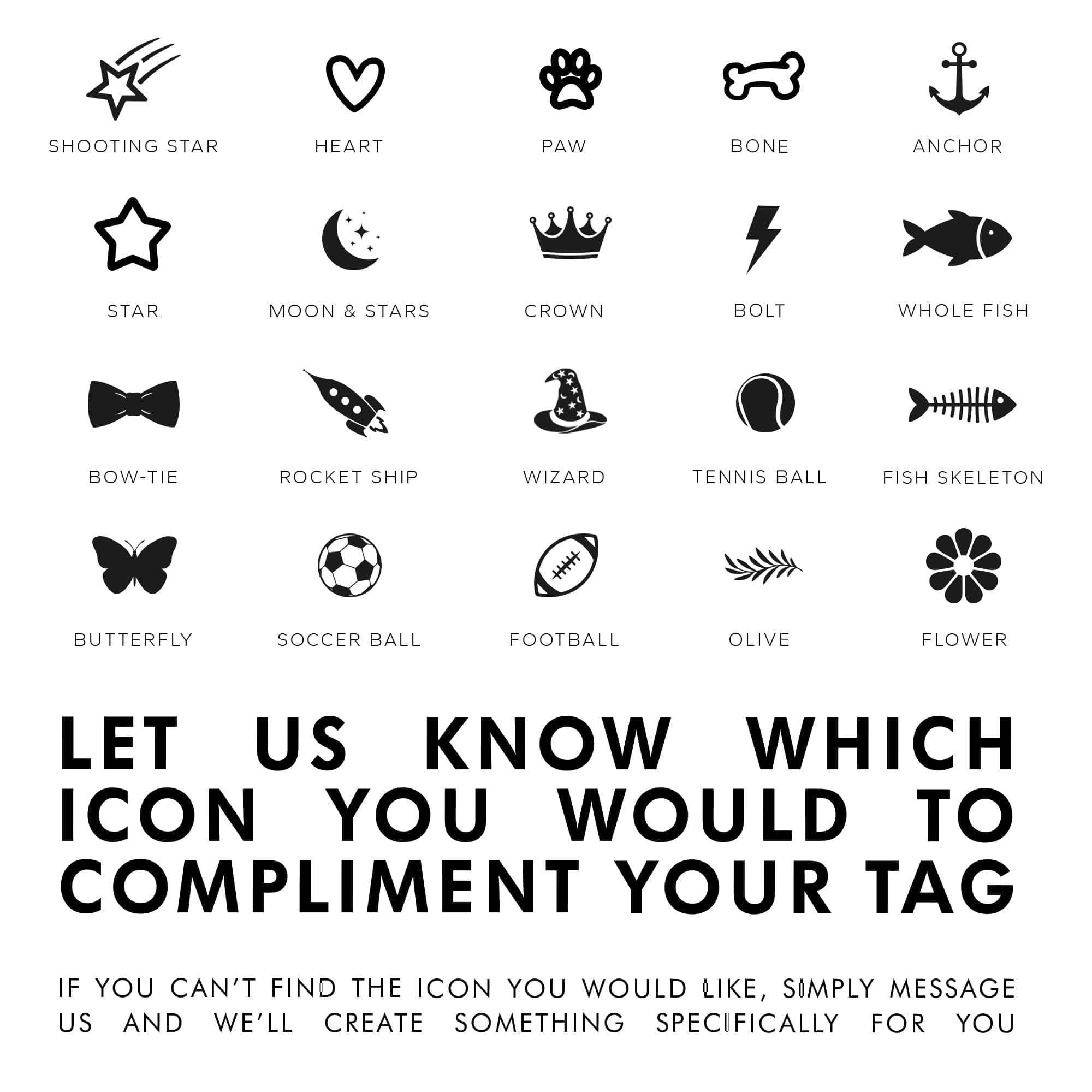 Silver Aluminium Pet Tag - Bone Shaped ID for Pets