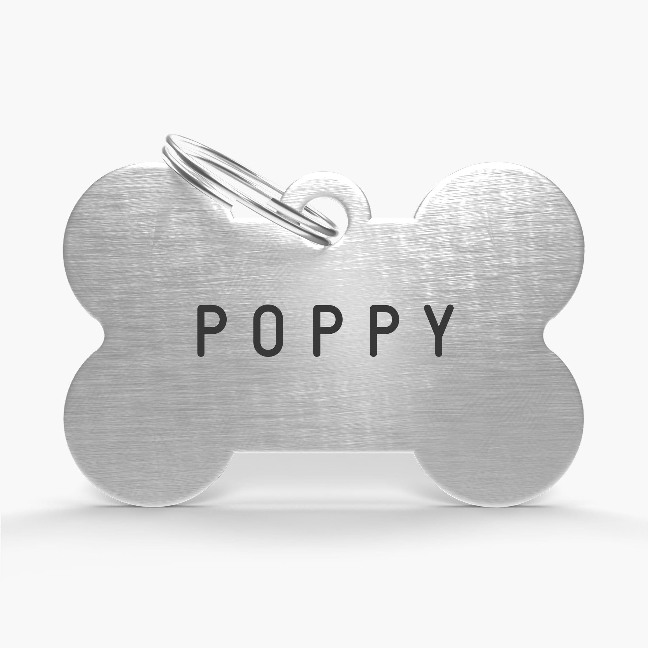 Silver Aluminium Pet Tag - Bone Shaped ID for Pets