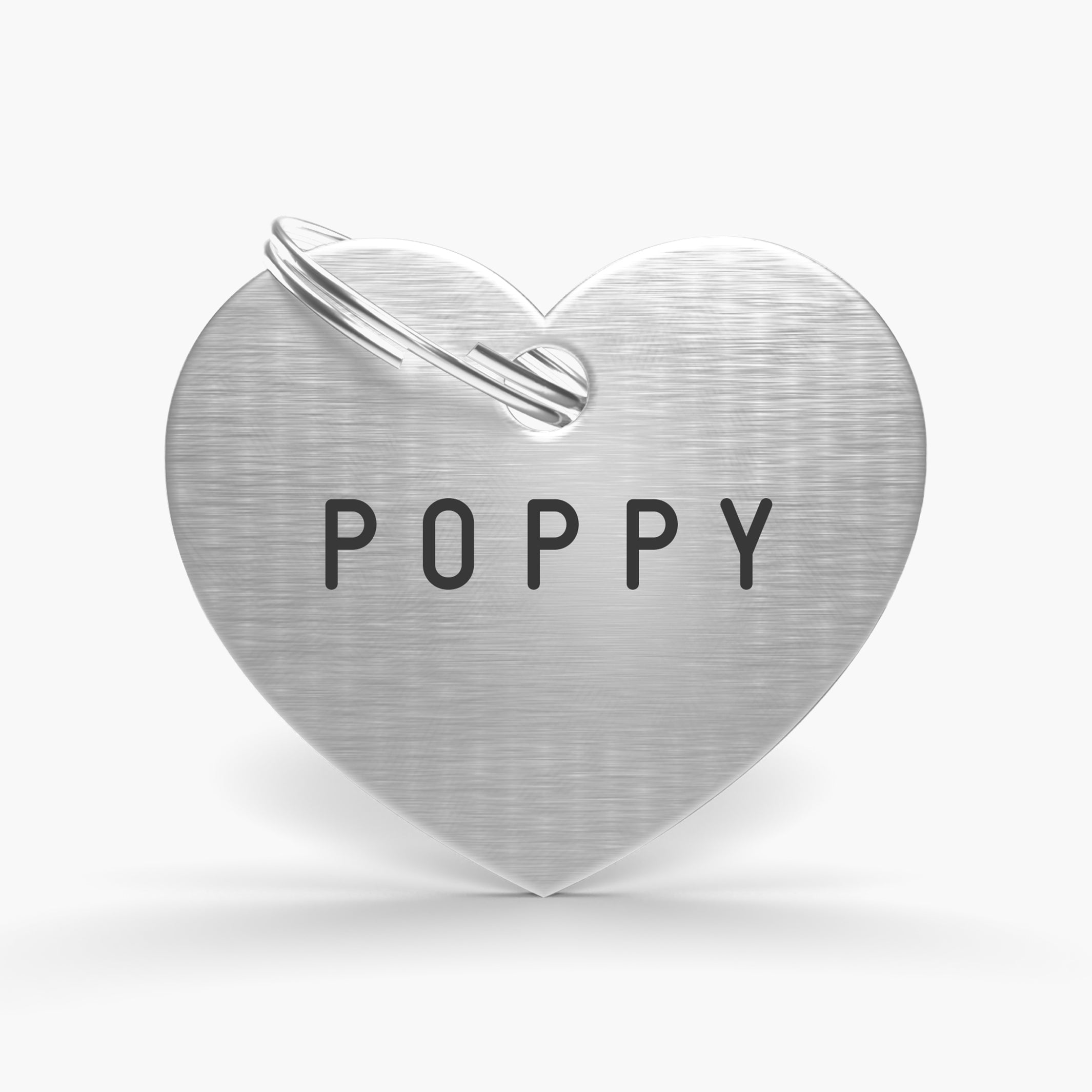 Silver Aluminium Pet Tag - Heart Shaped ID for Pets