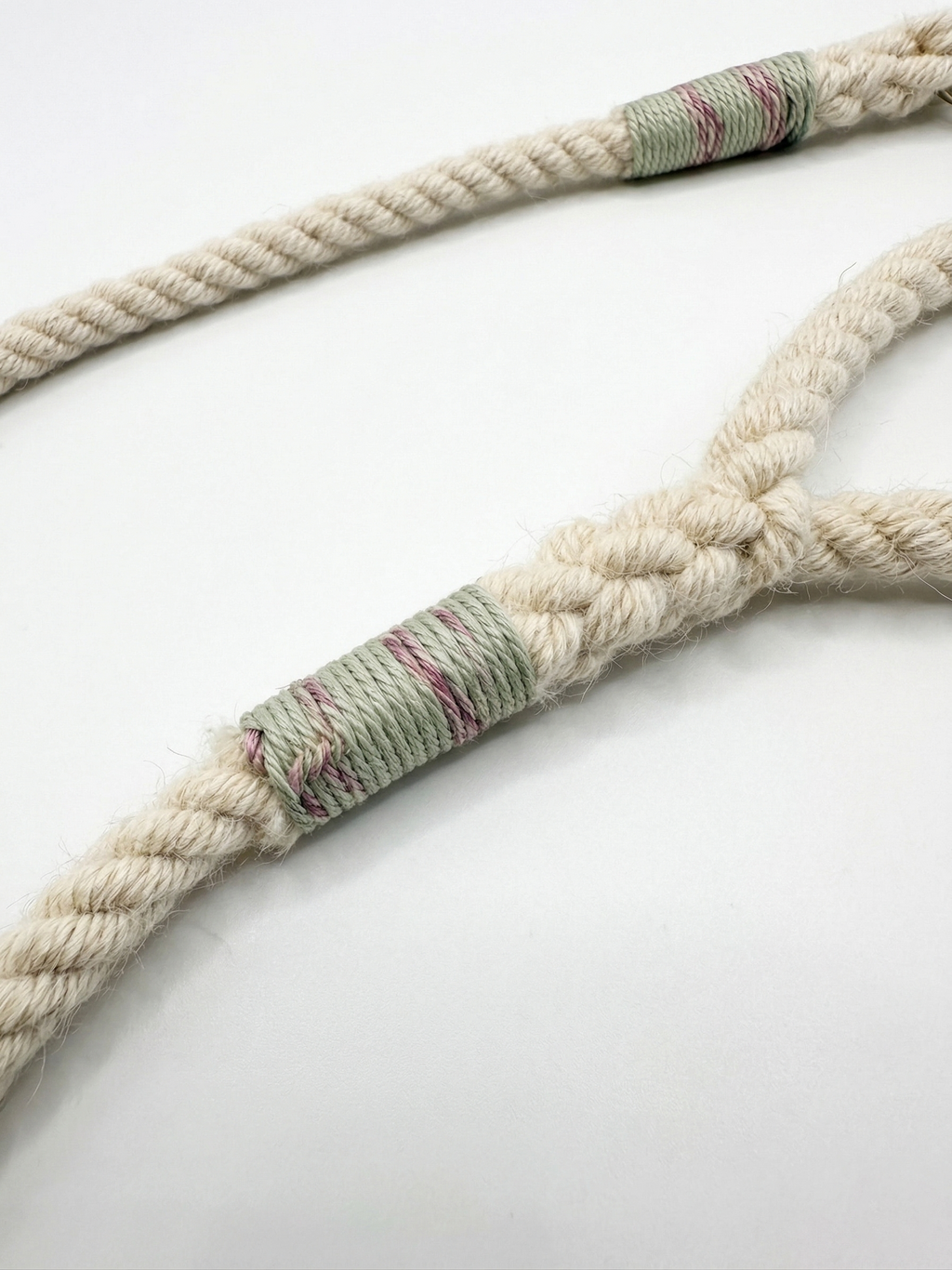 Natural Wool Rope Dog Lead - 100cm Long