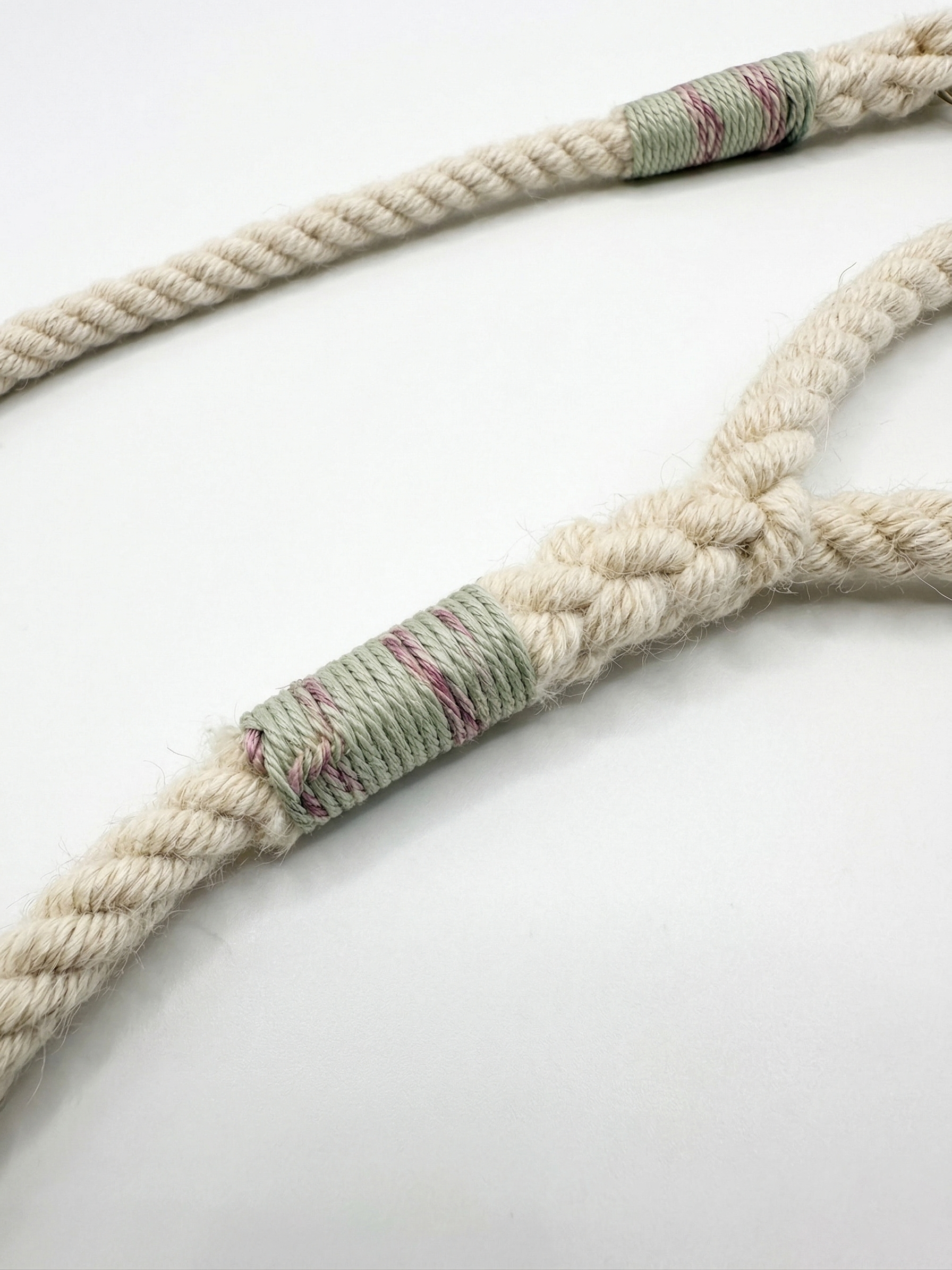 Natural Wool Rope Dog Lead - 100cm Long