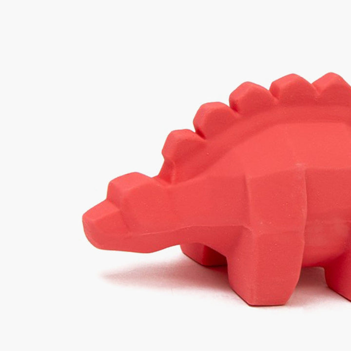 Latex Squeaker Red Dinosaur Stegosaurus Dog & Puppy Toy