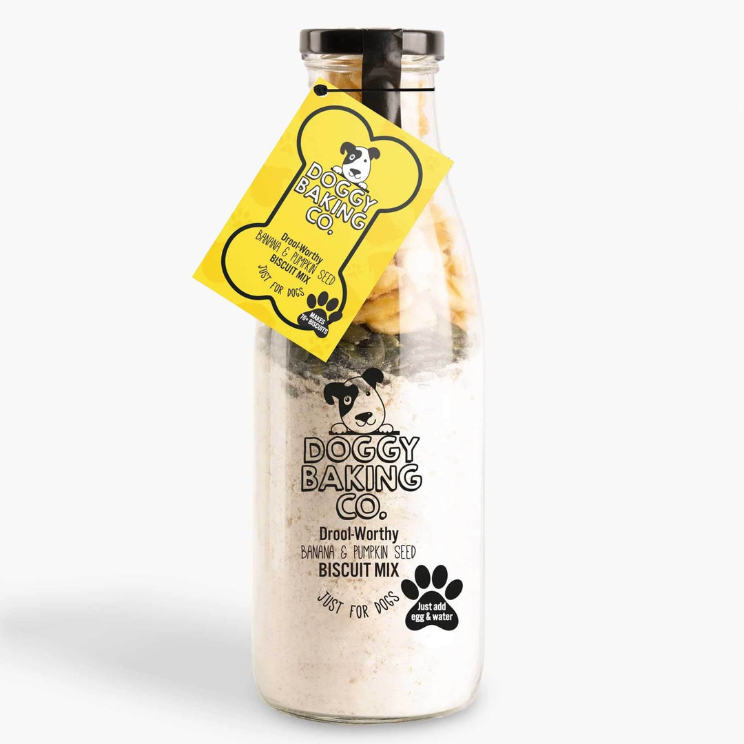 Dog Treat Banana & Pumpkin Seed Biscuit Mix Bottle - The Perfect Christmas Gift