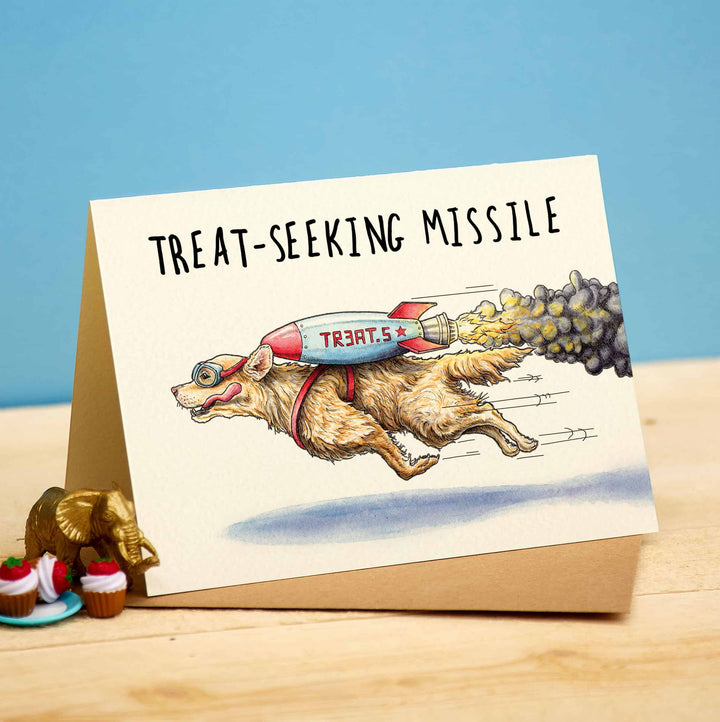 Treat Seeking Missile Greetings Card