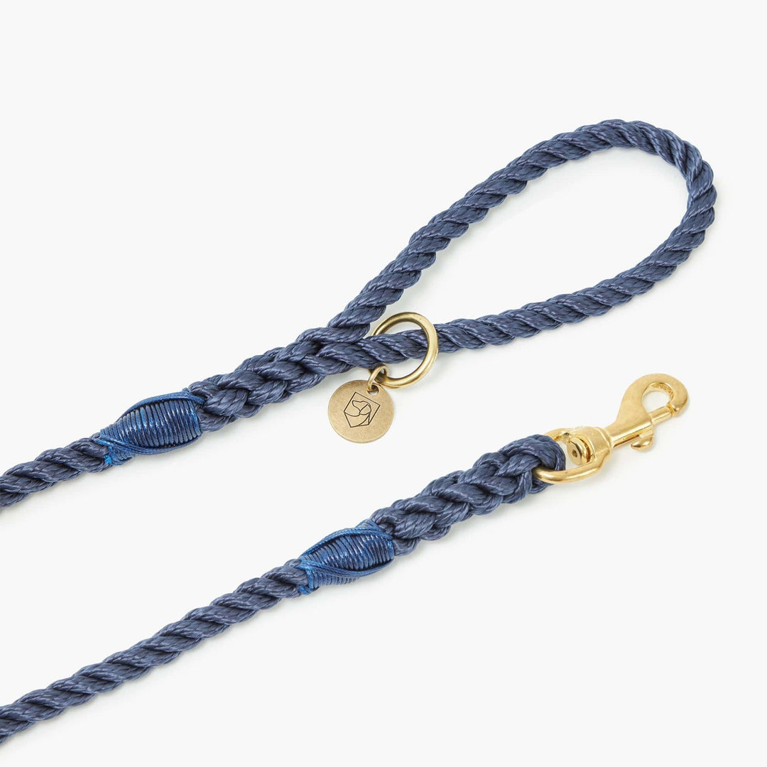 Navy Blue Rope Dog Lead, 5ft Long