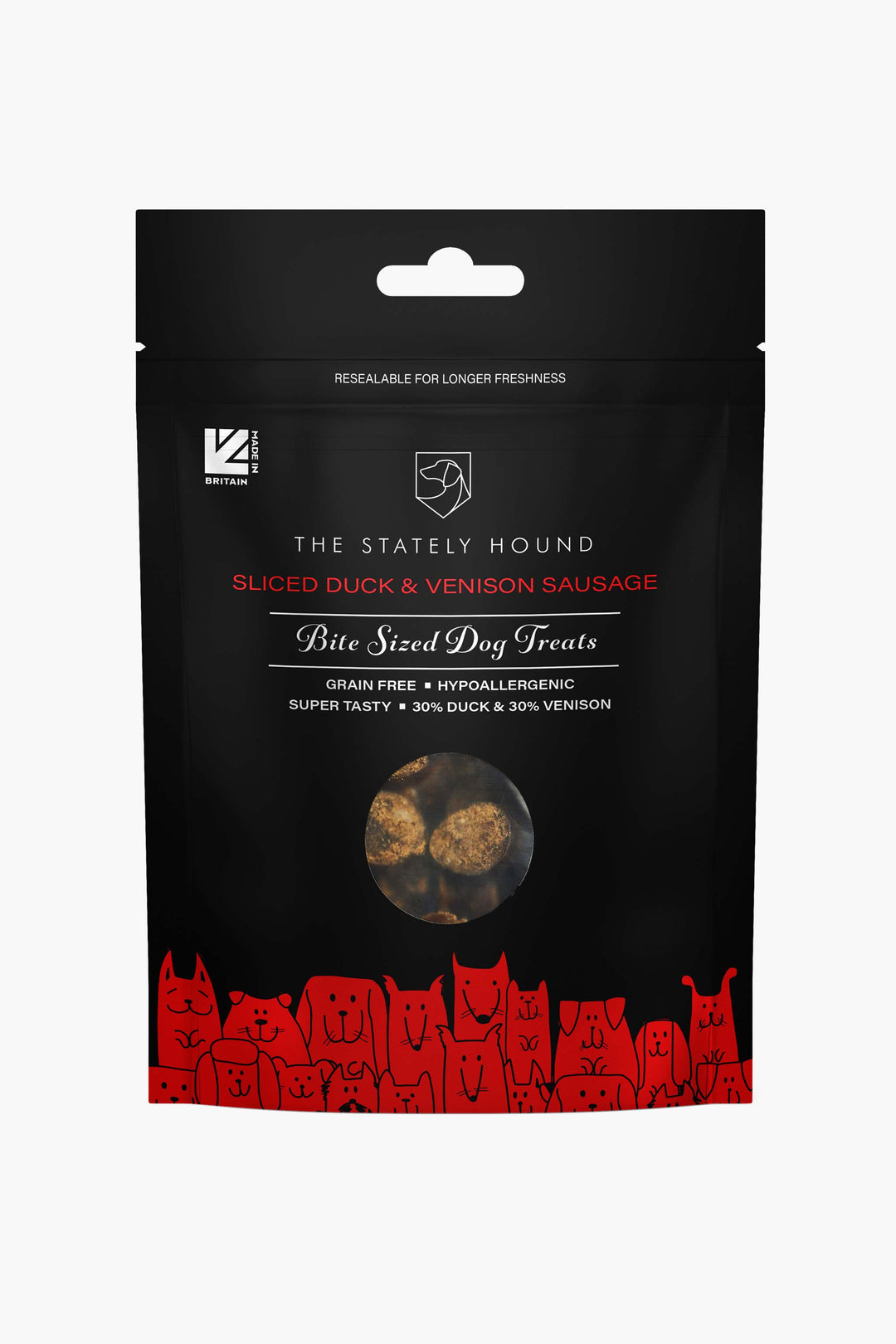 Duck & Venison Sliced Sausage Training Dog Treats: Grain-Free, Hypoallergenic and Air-Dried