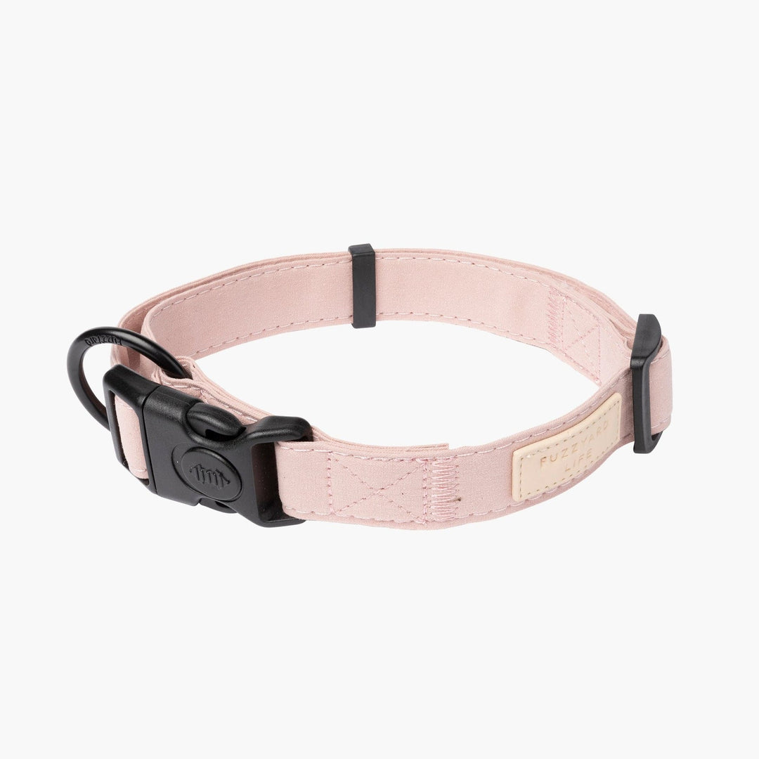 Blush Pink Adjustable Dog Collar. Soft, Stylish, and Secure