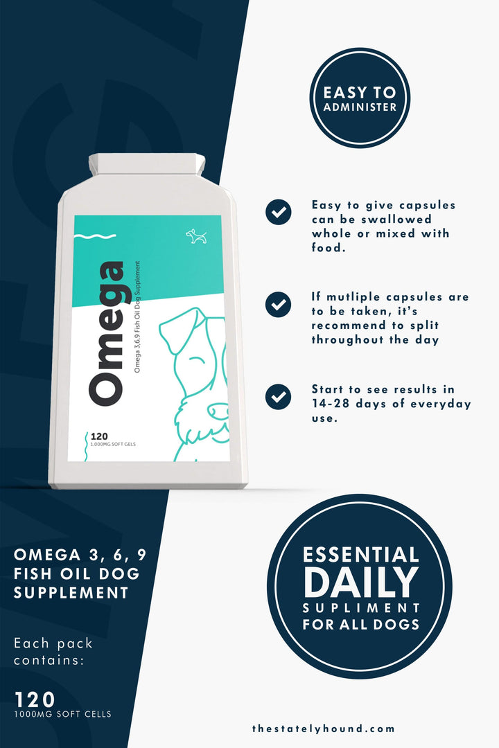 Skin and coat supplement, Omega 3, 6, 9 Fish Oil Complex for Dogs and Puppies