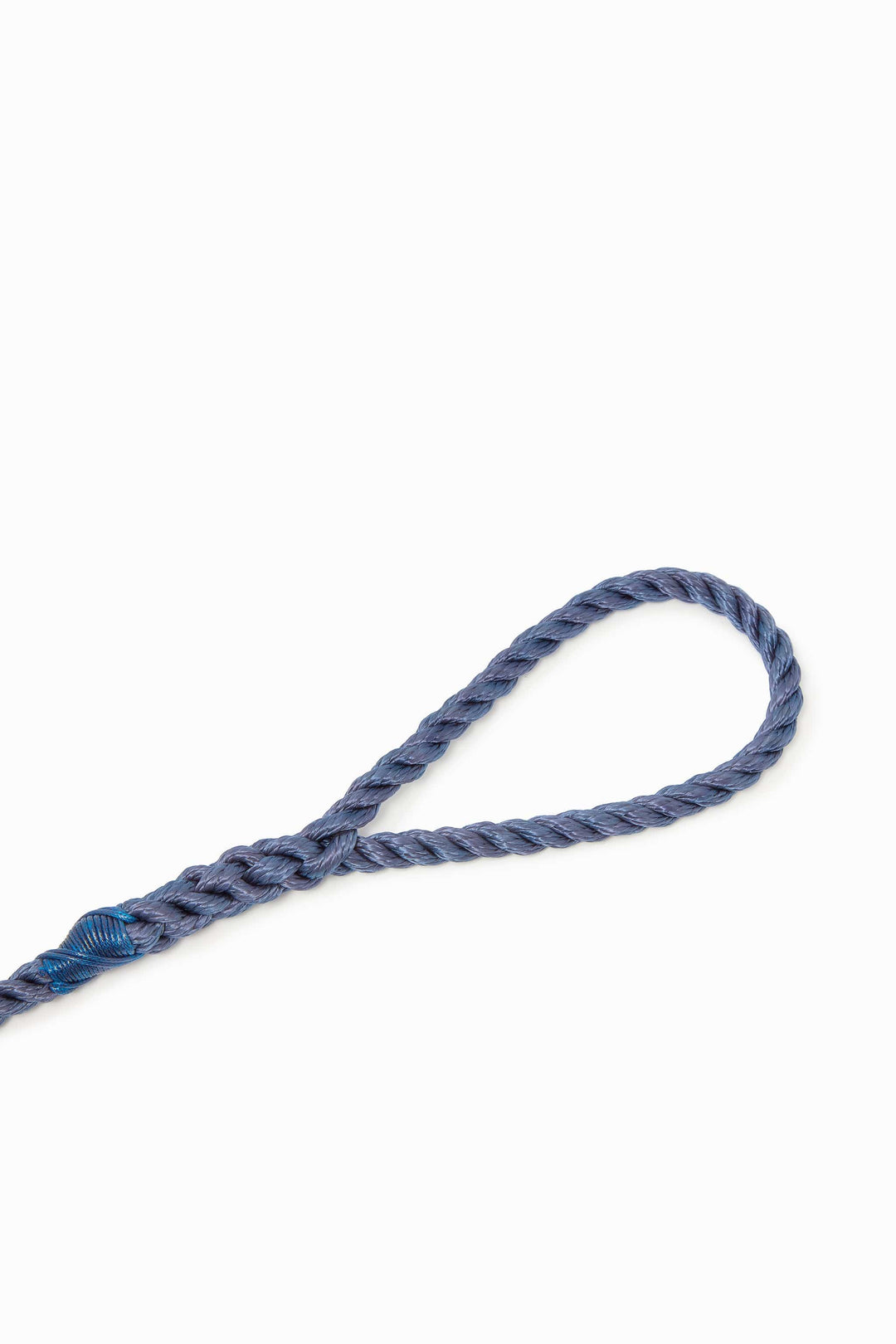 Rope dog slip lead for gundogs and training in navy blue, 5ft long