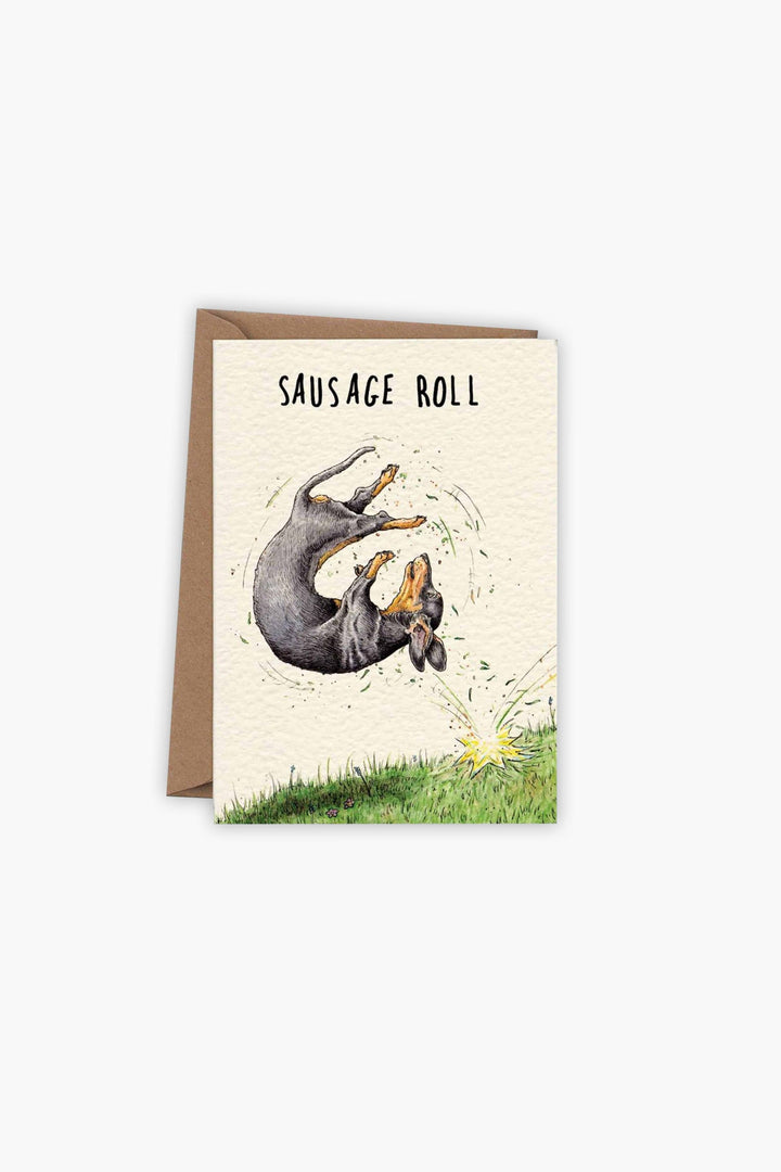 Sausage Roll Dachshund Greetings Card