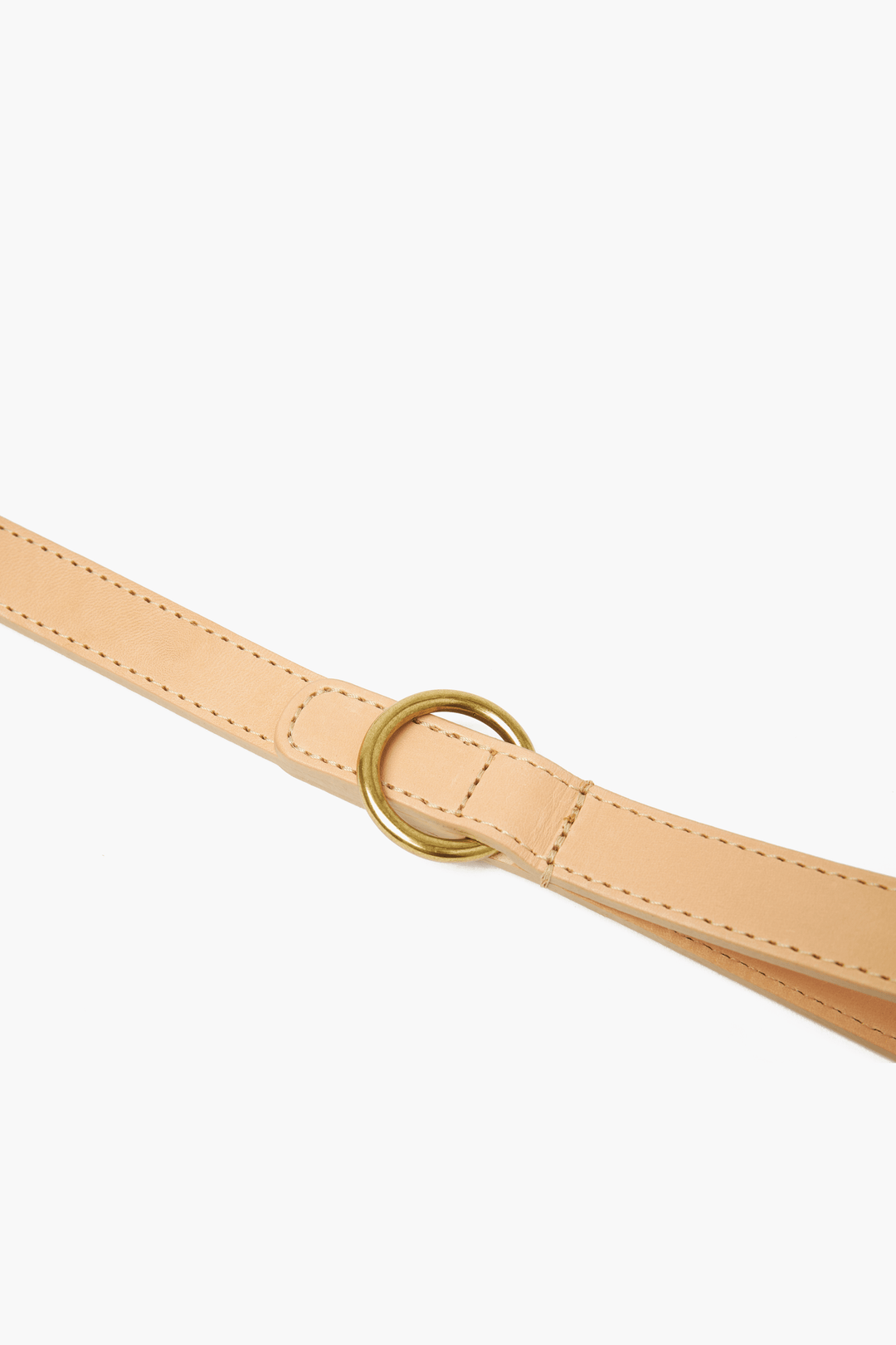 Hand-Stitched Premium Leather Dog Lead in Natural with Brass Hardware